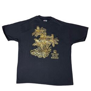 Vintage 90’s Paradise Island Glitter Puff Graphic Tee | XL